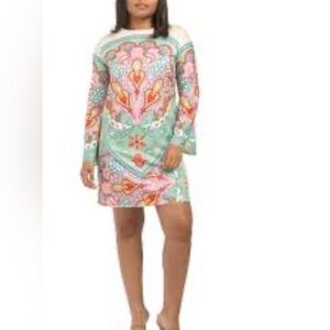 NWT Delia McPhee pink multi mini dress size XL